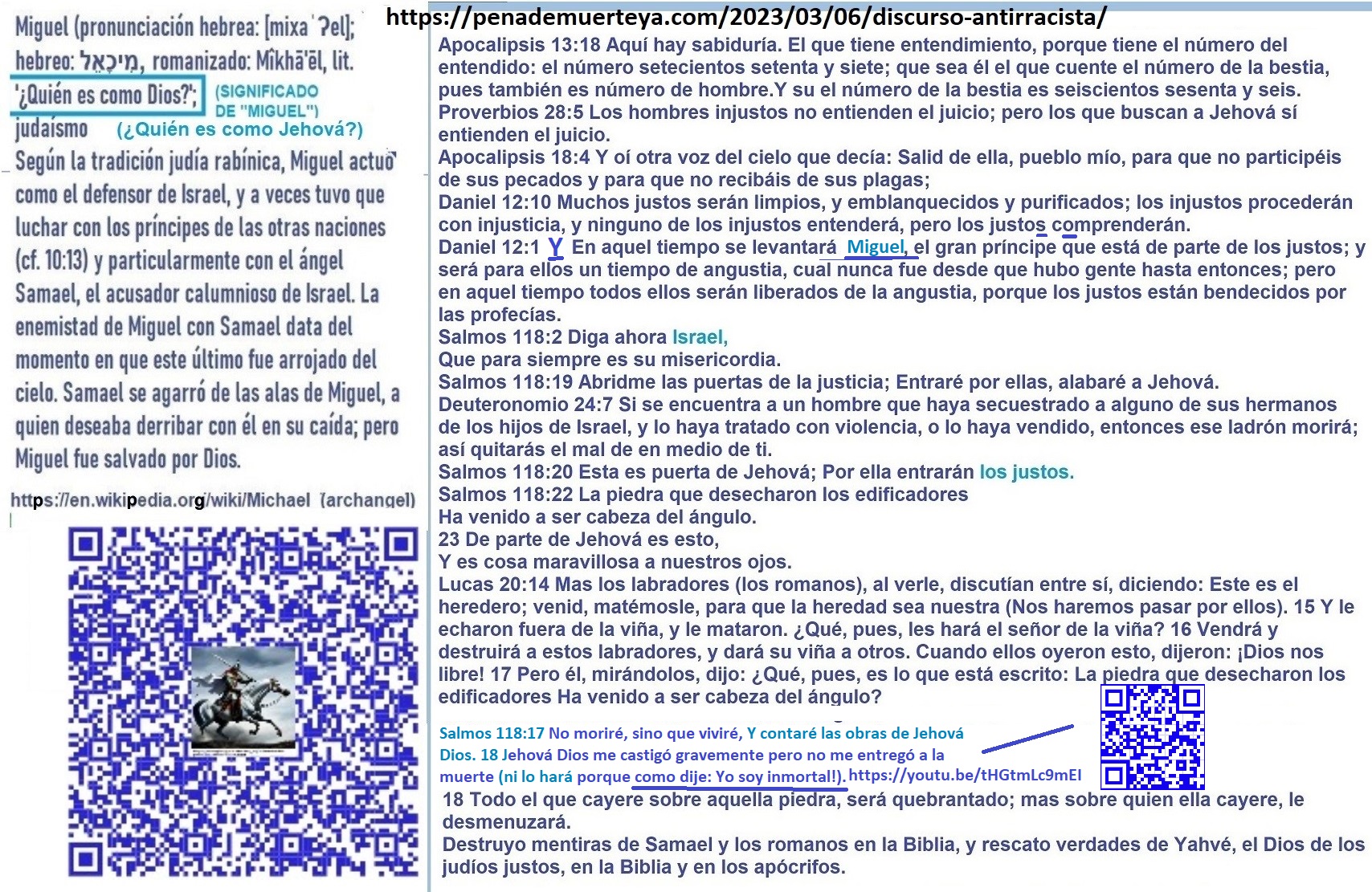 Miguel se levanta para destruir a los enemigos de la justicia