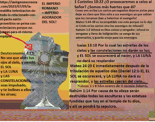 El dios Sol Invictus es aplastado por el ángel Gabriel el hijo fiel de Yahvé - sufren los adoradores del Sol