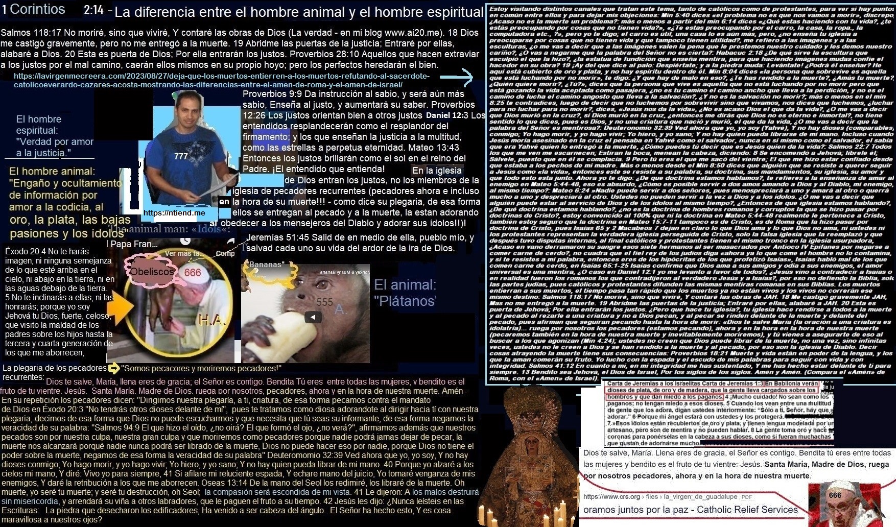 1 Corintios 2 14 La diferencia entre el hombre bestia y el hombre justo - entre hombre animal y el hombre que tiene el espiritu de justicia