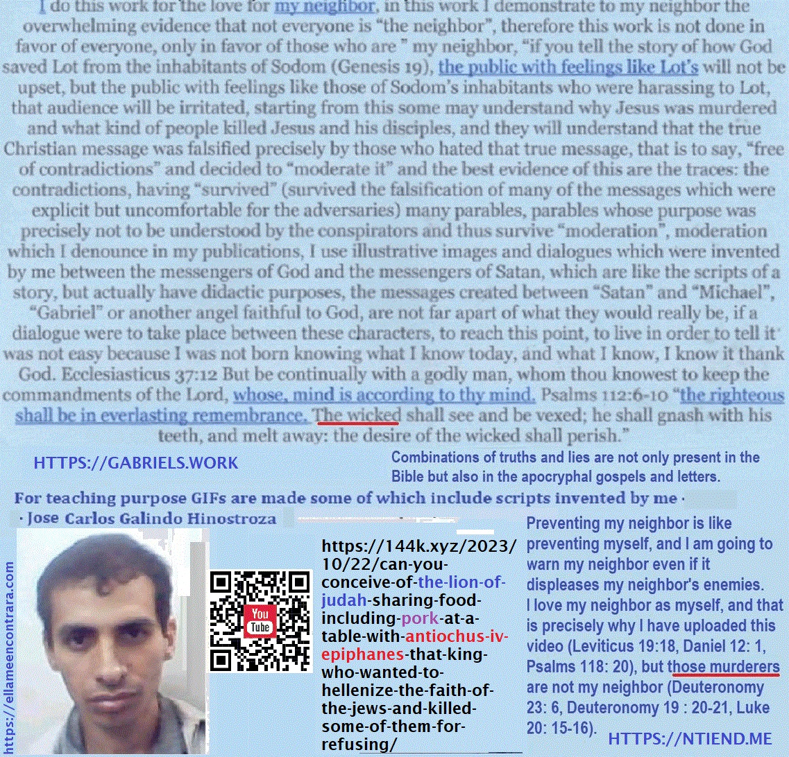 Because I am good and I love the good then I hate the bad - I love the good people then I hate the bad people - basic logic - good people can not become bad people and viceversa